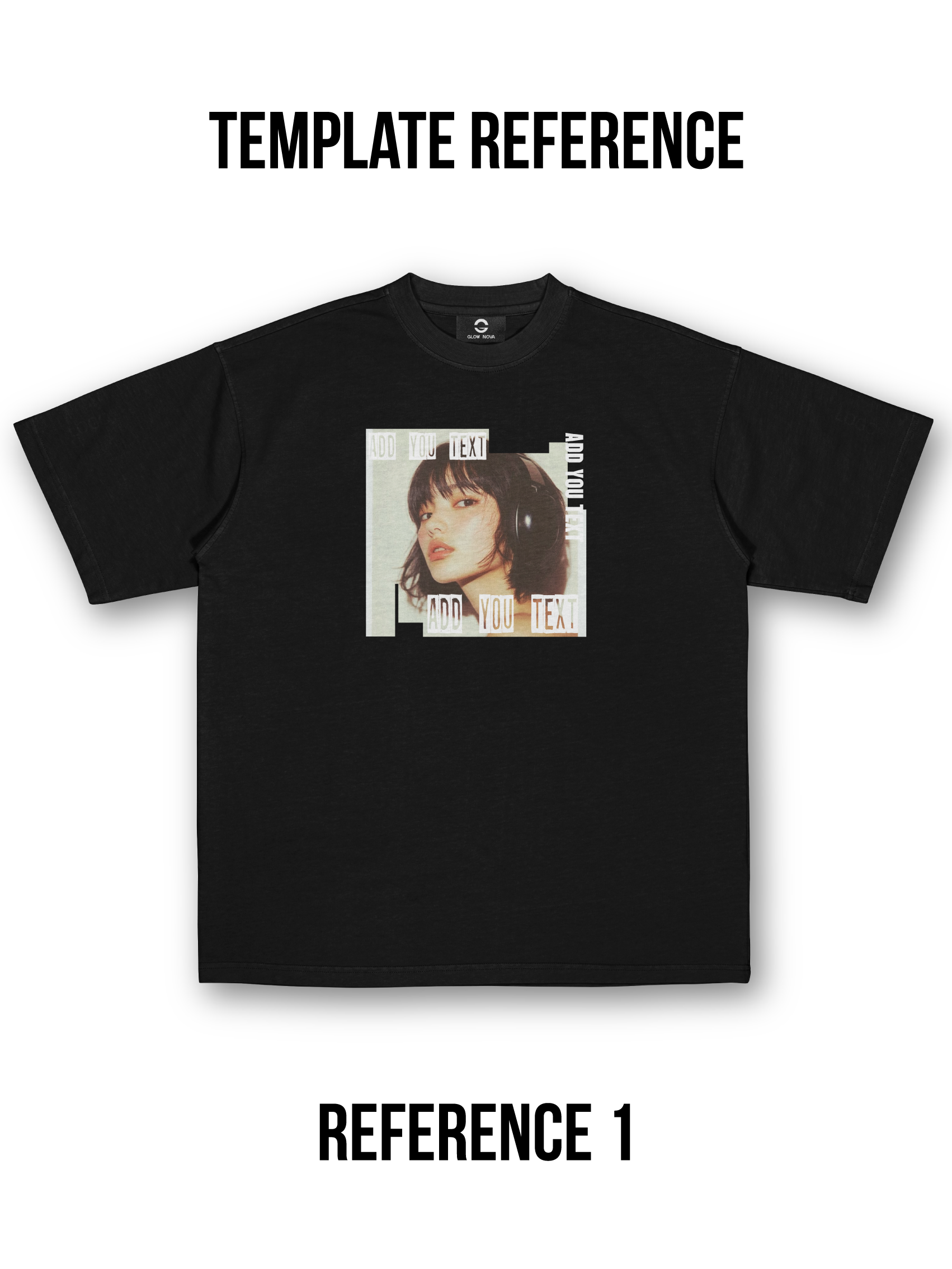 GLOWNOVA LAB – Mixed Text & Square Image Tee