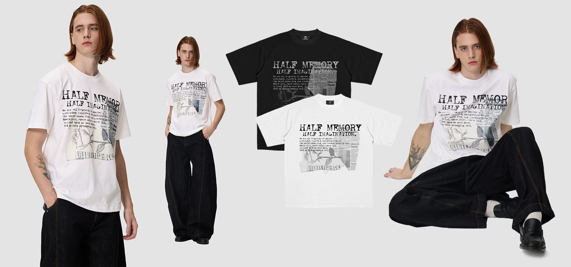 GLOWNVOA Model Image Artworks series image Person wearing a black t-shirt with a graphic design, sitting cross-legged on a white background1621243260e1af0c20-2