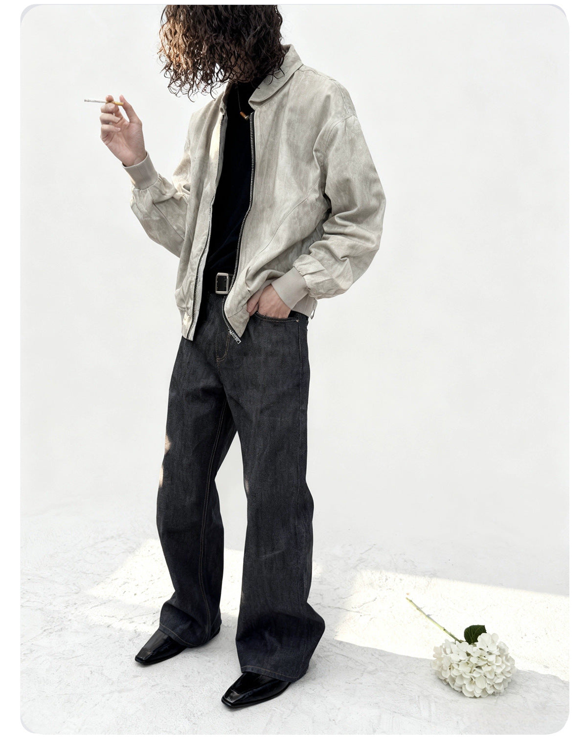 Men’s 15oz Selvedge Denim Jeans – Raw Narrow Loom Fabric, Bootcut Fit[NA-016]
