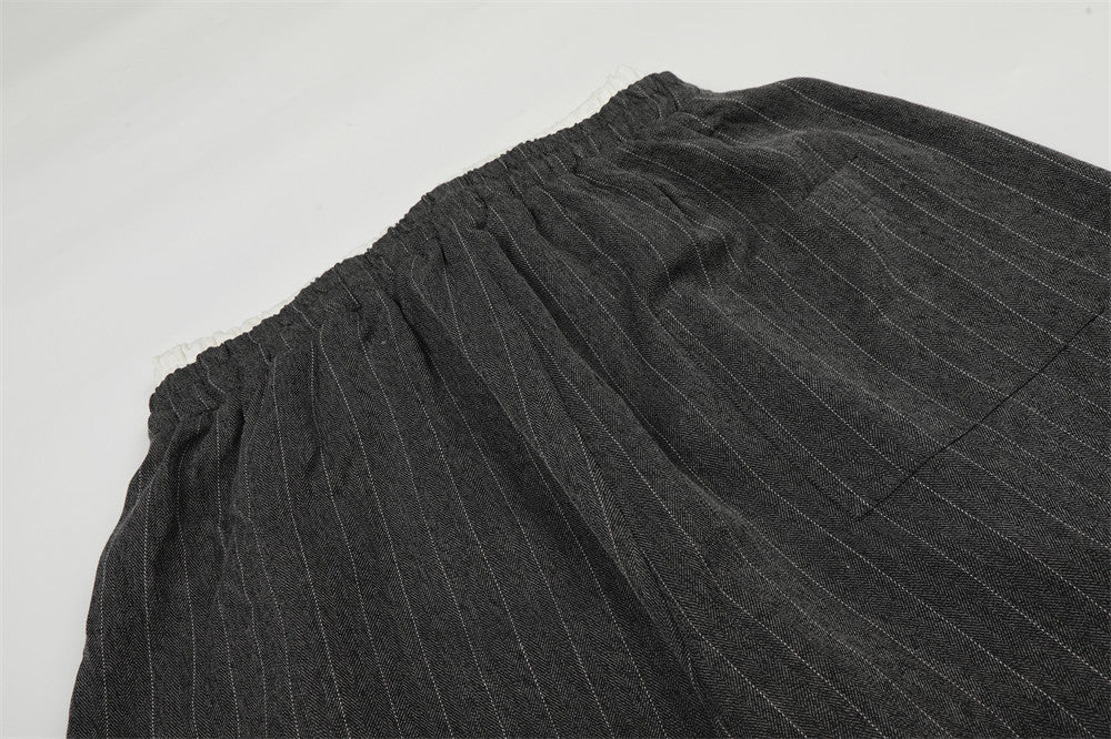 Men’s Striped Track Set – Colorblock Stand Collar Jacket & Straight-Leg Pants[NA-011]