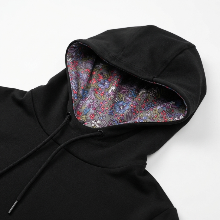 [WHOLESALE ONLY - CONTACT TO ORDER] Women's Floral Inset Performance Pullover Hoodie Slim Fit Drawstring Activewear Sweatshirt - Do Not Buy Direct