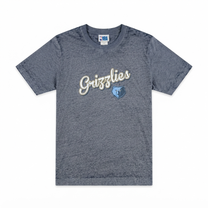 [WHOLESALE ONLY - CONTACT TO ORDER] NBA Memphis Grizzlies Script Logo Vintage Heathered Graphic T-Shirt Short Sleeve Crewneck - Do Not Buy Direct