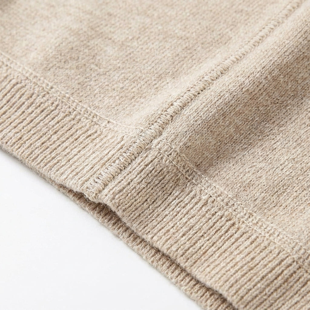 [WHOLESALE ONLY - CONTACT TO ORDER] Women's Ultra-Soft Cashmere-Feel Deep V-Neck Button-Front Cardigan Sweater with Split Hem (Heather Oat Melange) [AW-222]
