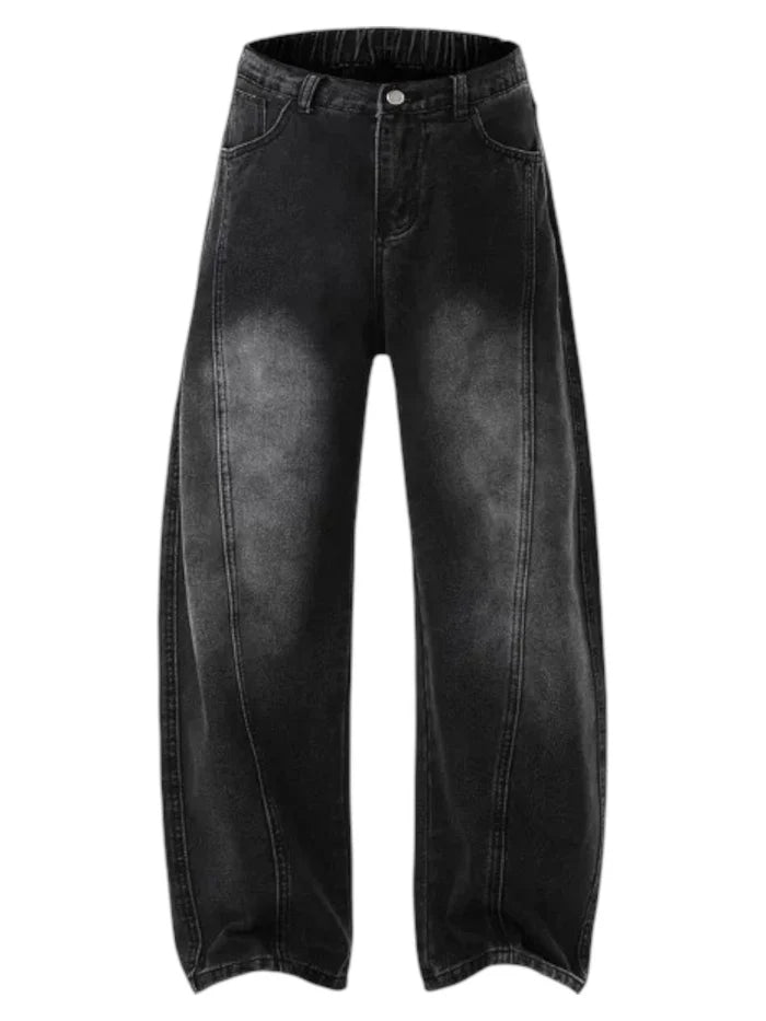 WASHED SABER-CUT JEANS [DROP2-010]