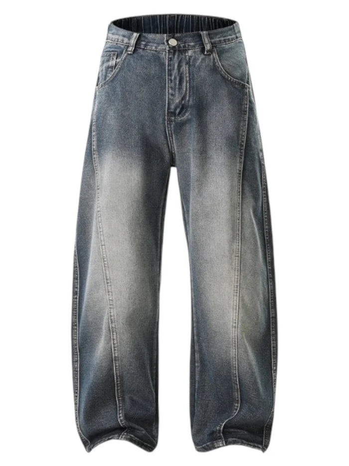 WASHED SABER-CUT JEANS