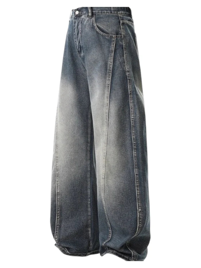 WASHED SABER-CUT JEANS [DROP2-010]