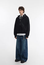 500g Heavyweight Clean-Fit Cropped Half-Zip Hoodie [DROP2-001]