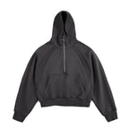500g Heavyweight Clean-Fit Cropped Half-Zip Hoodie [DROP2-001]