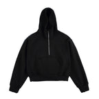 500g Heavyweight Clean-Fit Cropped Half-Zip Hoodie [DROP2-001]