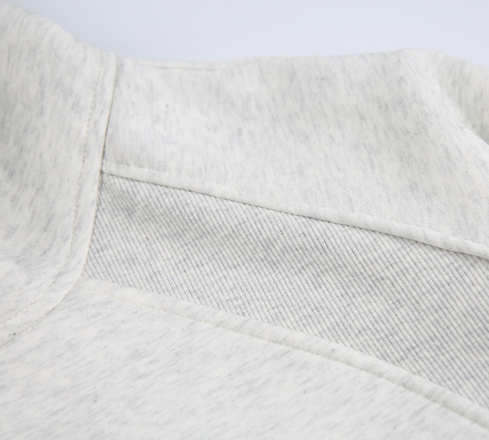 500g Heavyweight Clean-Fit Cropped Half-Zip Hoodie [DROP2-001]