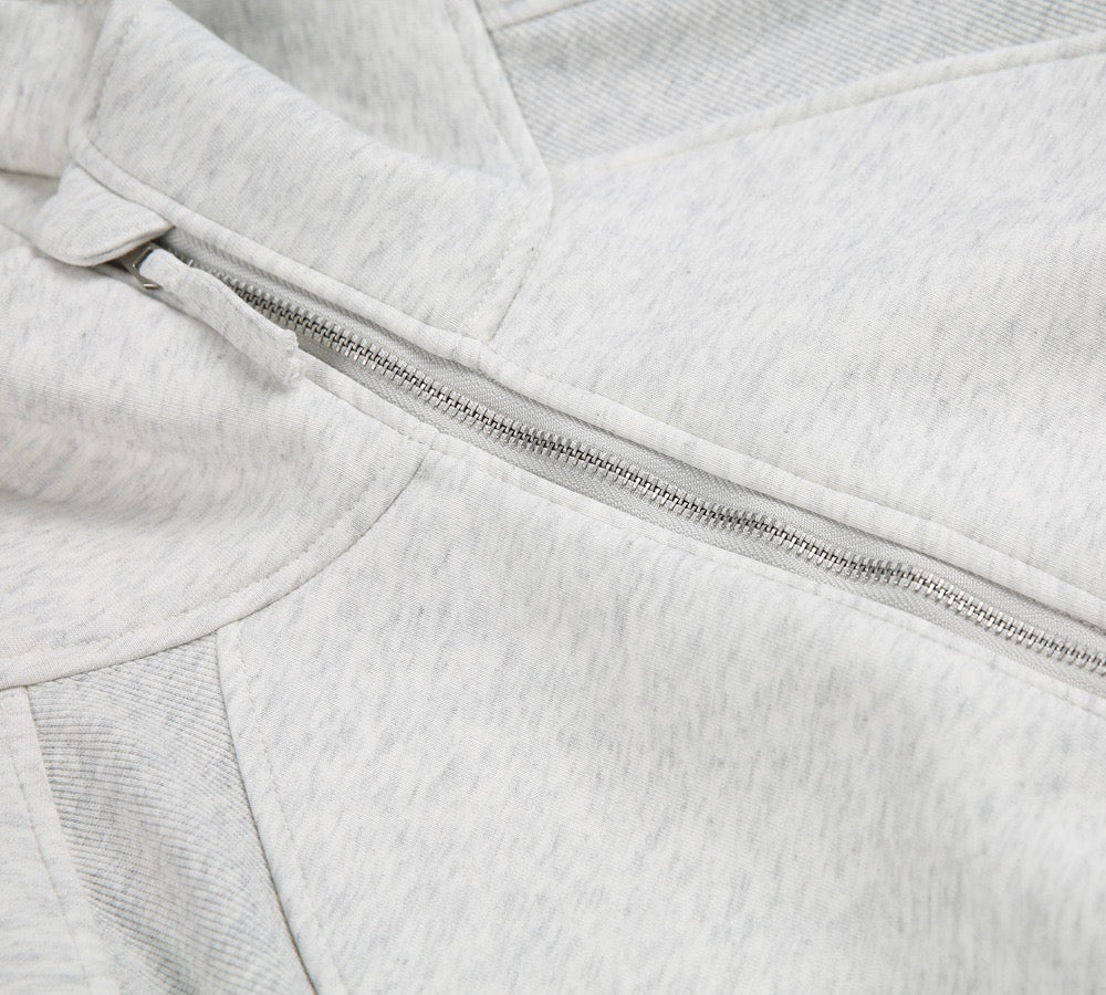 500g Heavyweight Clean-Fit Cropped Half-Zip Hoodie [DROP2-001]