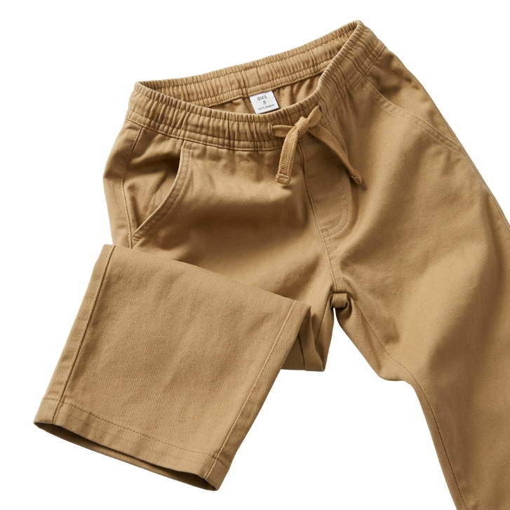 [WHOLESALE ONLY - CONTACT TO ORDER] Toddler & Boys Elastic Waist Stretch Cotton Twill Chino Pull-On Pants (Khaki Tan) - Catalog Display Only (Do Not Order Directly)