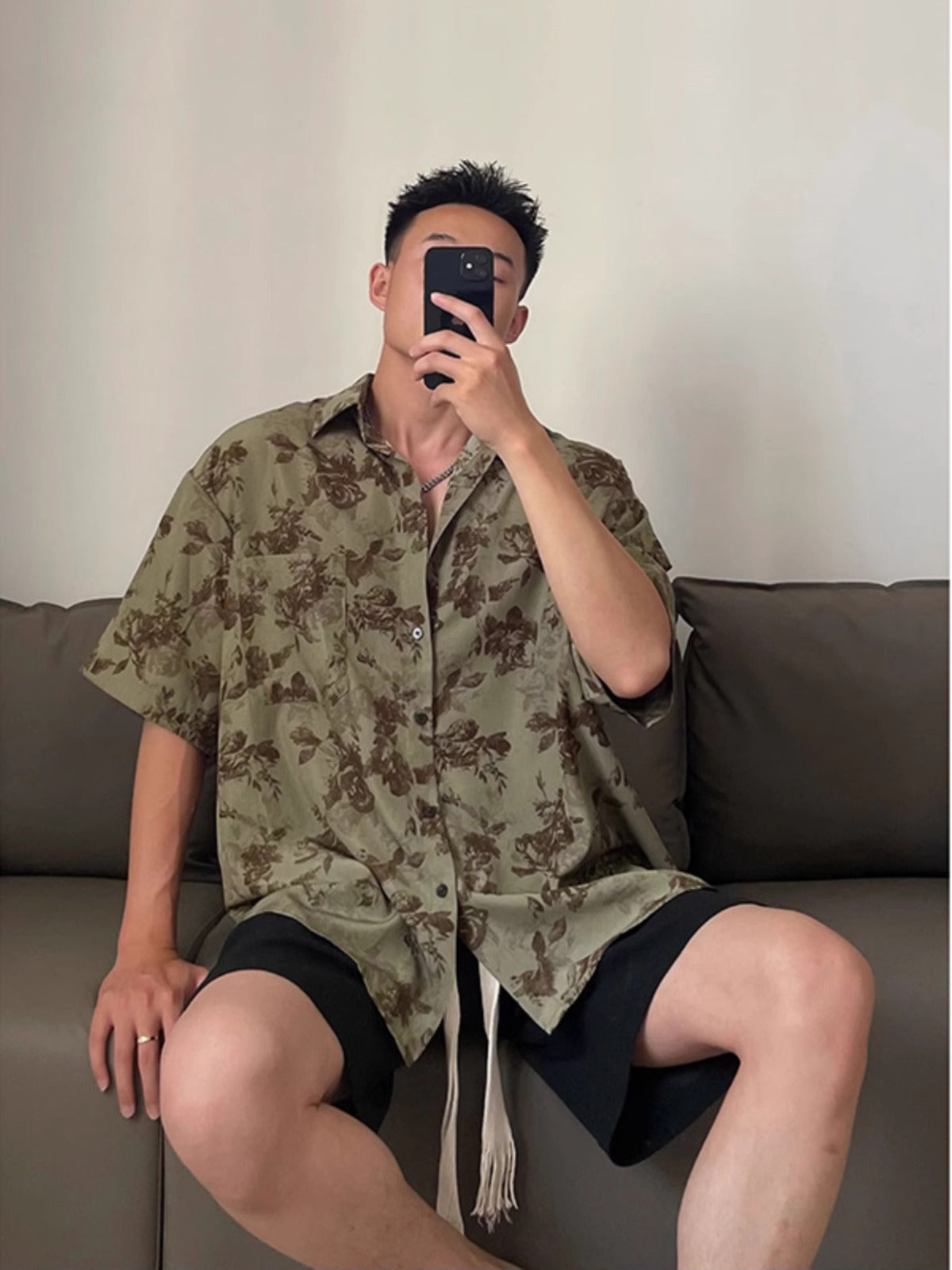 Vintage Cuban Collar Baroque Shirt for Men – Lightweight Quick-Dry Summer Short Sleeve[NA-001]