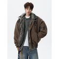 American Retro Soaring Eagle Fur Collar Fleece Lined Puffer Jacket [DROP3-007]