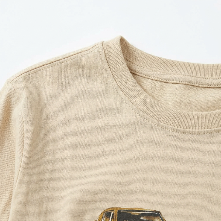 [WHOLESALE ONLY - CONTACT TO ORDER] Toddler & Boys Vintage Race Car Graphic Long Sleeve T-Shirt (Beige) - Catalog Display Only (Do Not Order Directly)