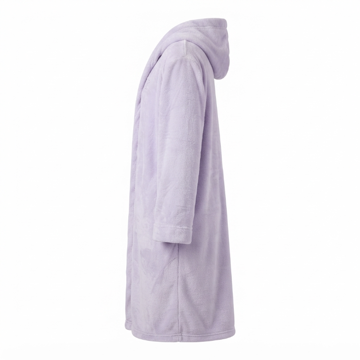 [WHOLESALE ONLY - CONTACT TO ORDER] Women's Plush Fleece Hooded Bathrobe Lavender Purple Soft Warm Belted Spa Robe Loungewear - Do Not Buy Direct