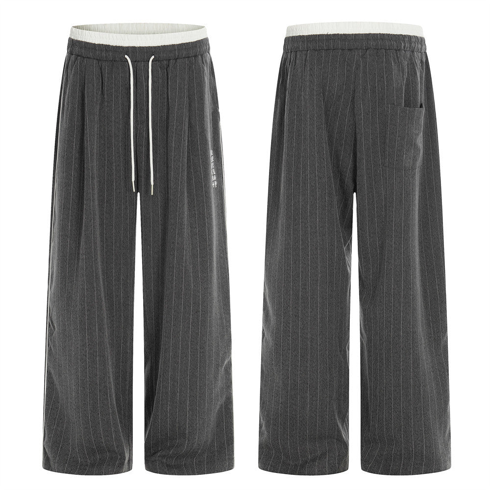 Men’s Striped Track Set – Colorblock Stand Collar Jacket & Straight-Leg Pants[NA-011]