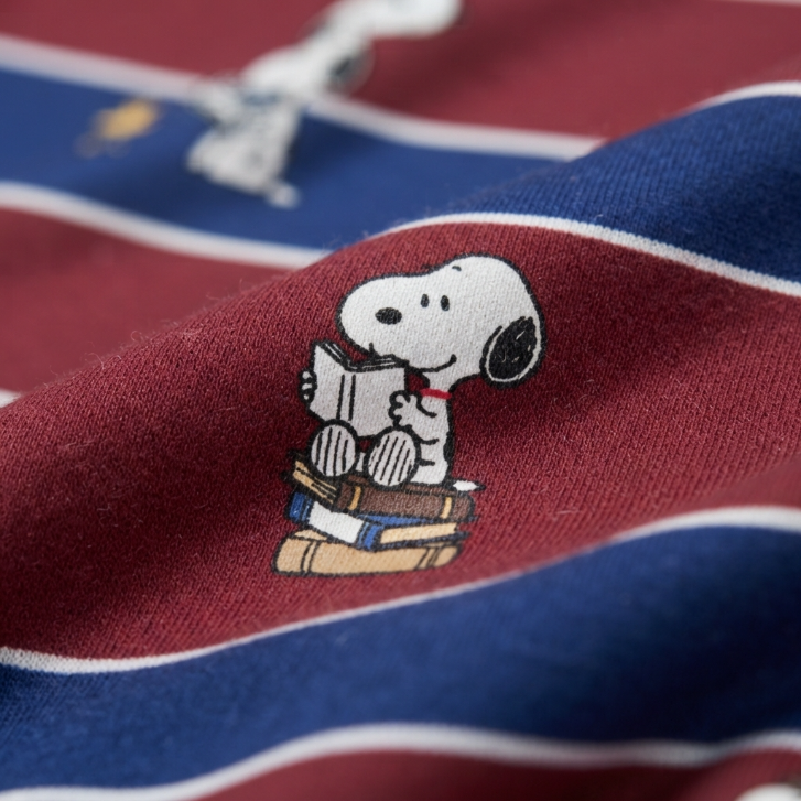 [WHOLESALE ONLY - CONTACT TO ORDER] Women's Snoopy Striped Short Pajama Set 2-Piece Cotton Blend Loungewear T-Shirt and Shorts - Do Not Buy Direct