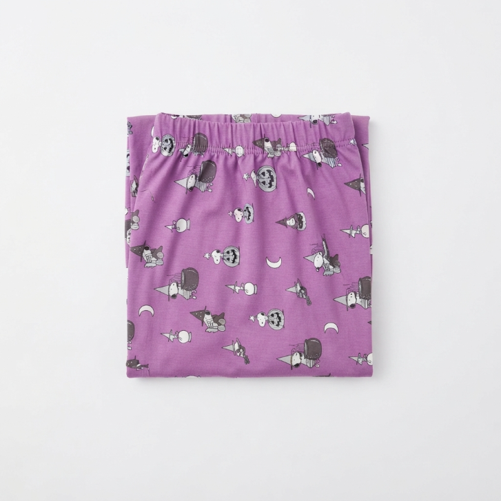 [WHOLESALE ONLY - CONTACT TO ORDER] Women's Halloween Witch Snoopy Pajama Shorts Purple Elastic Waist Cotton Blend Lounge Sleep Shorts - Do Not Buy Direct