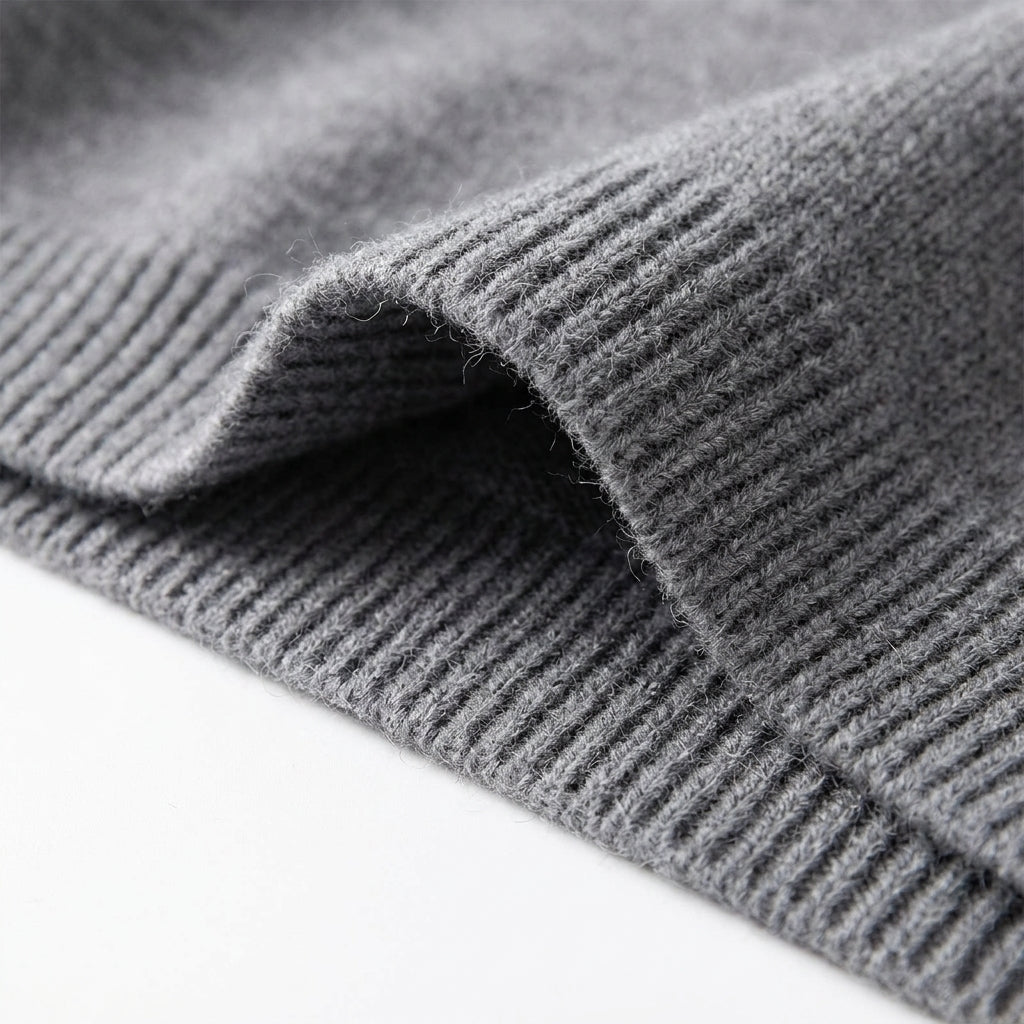 [WHOLESALE ONLY - CONTACT TO ORDER] Women's Ultra-Soft Cashmere-Feel Deep V-Neck Cropped Pullover Sweater with Lantern Sleeves (Heather Charcoal Grey) [AW-203]