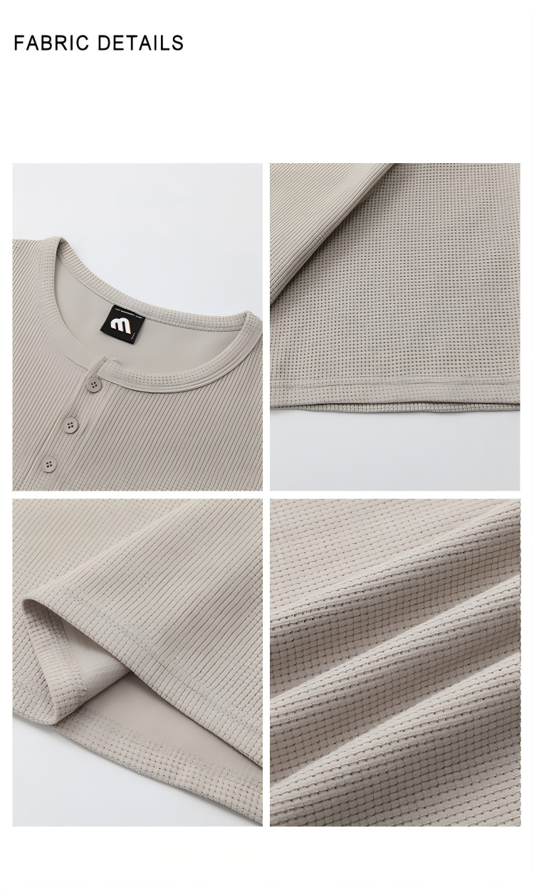 Men’s Henley T-Shirt, Loose Fit Short Sleeve Tee, Summer Casual Top, Korean Style Minimalist Everyday Wear[NA-018]