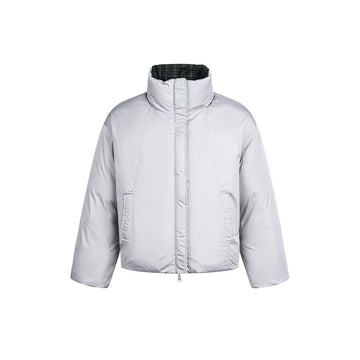 Reversible Color-Block Plaid Down Jacket [DROP2-007]