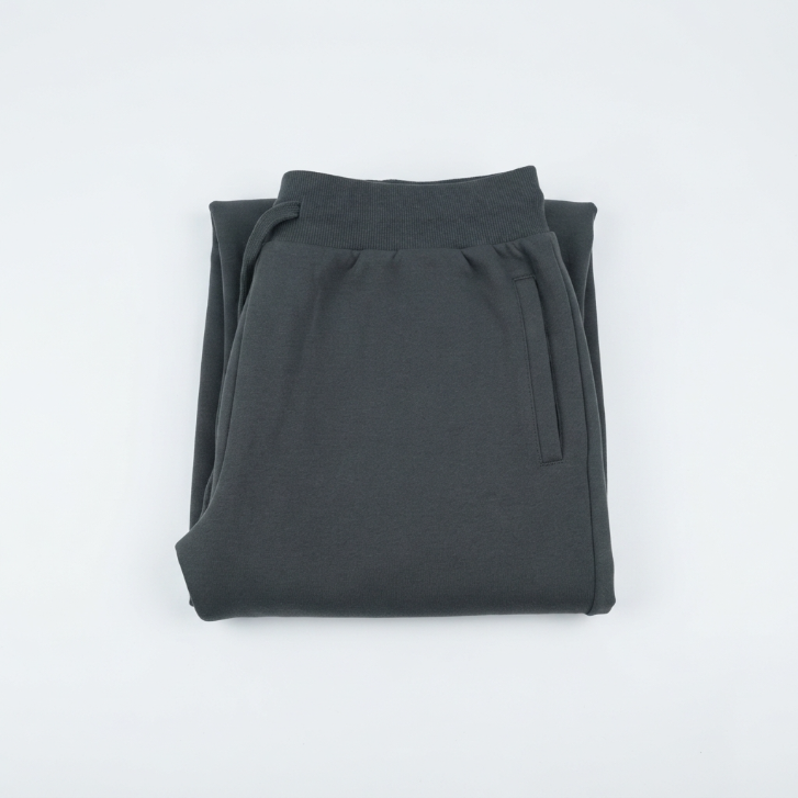 [WHOLESALE ONLY - CONTACT TO ORDER] Heavyweight Fleece Joggers Charcoal Grey Embroidered Sweatpants Drawstring Cuffed Tapered Pants - Do Not Buy Direct