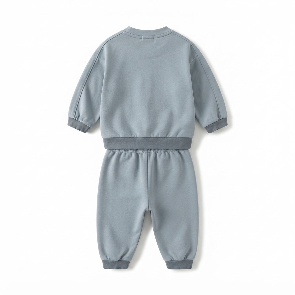 [WHOLESALE ONLY - CONTACT TO ORDER] Toddler Boys 2-Piece Fleece Sweatshirt & Joggers Set - 3D Plush Elephant Pocket Kangaroo Pullover Tracksuit [KW-161]