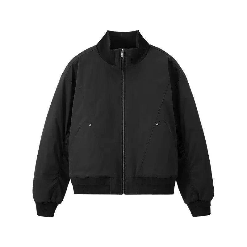 Stand Collar Flight Jacket | Cleanfit Deconstructed Cut Stand Collar Padded Jacket