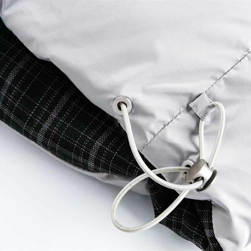 Reversible Color-Block Plaid Down Jacket [DROP2-007]