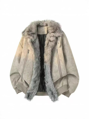 Winter New Vintage Distressed Soaring Eagle Puffer Jacket, Unisex Loose Fit, Deconstructed Design with Brushed Fabric & Fur Collar [DROP3-008]