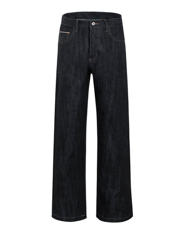 Men’s 15oz Selvedge Denim Jeans – Raw Narrow Loom Fabric, Bootcut Fit[NA-016]