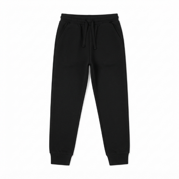 [WHOLESALE ONLY - CONTACT TO ORDER] Kids Unisex Black Cotton Fleece Jogger Sweatpants - Comfy Drawstring Waist Pockets Lounge Pants (Do Not Order Directly)