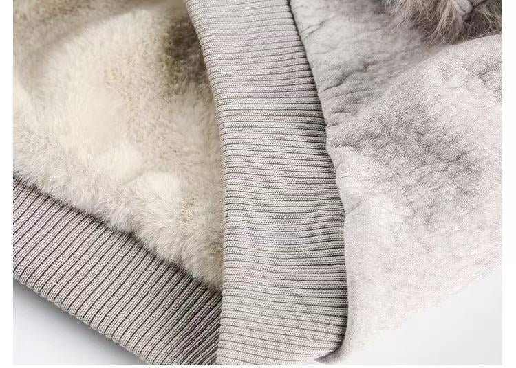 Vintage Style Oversized Plush Fur Collar Thick Winter Coat [DROP2-014]