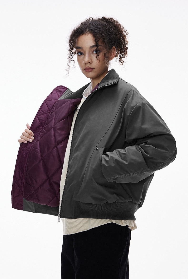 Stand Collar Flight Jacket | Cleanfit Deconstructed Cut Stand Collar Padded Jacket [DROP2-005]