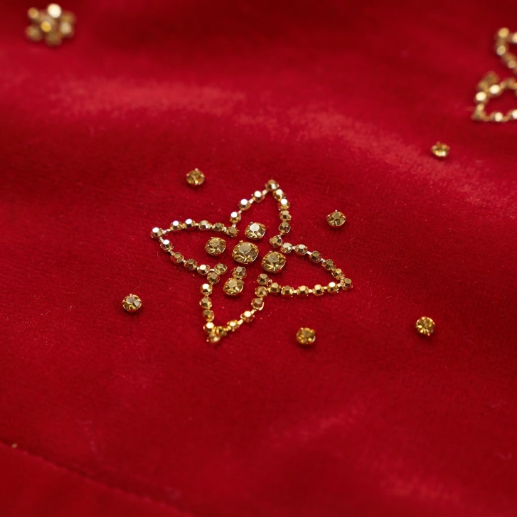 [WHOLESALE ONLY - CONTACT TO ORDER] Toddler & Girls Holiday 2-Piece Rhinestone Ribbed Knit Top & Red Velvet Shorts Set - Catalog Display Only (Do Not Order Directly)