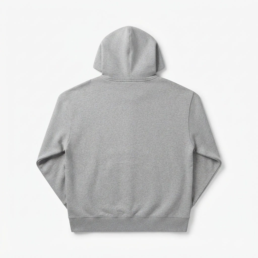 [WHOLESALE ONLY - CONTACT TO ORDER] Unisex Heavyweight 400GSM 85% Combed Cotton Brushed Fleece Blank Full-Zip Oversized Hoodie (Heather Light Grey) [AW-114]