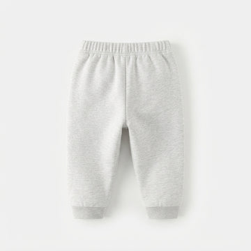 [WHOLESALE ONLY - CONTACT TO ORDER] Toddler Baby Fleece Jogger Sweatpants - Drawstring Elastic Waistband Heather Grey Casual Trousers [KW-139]