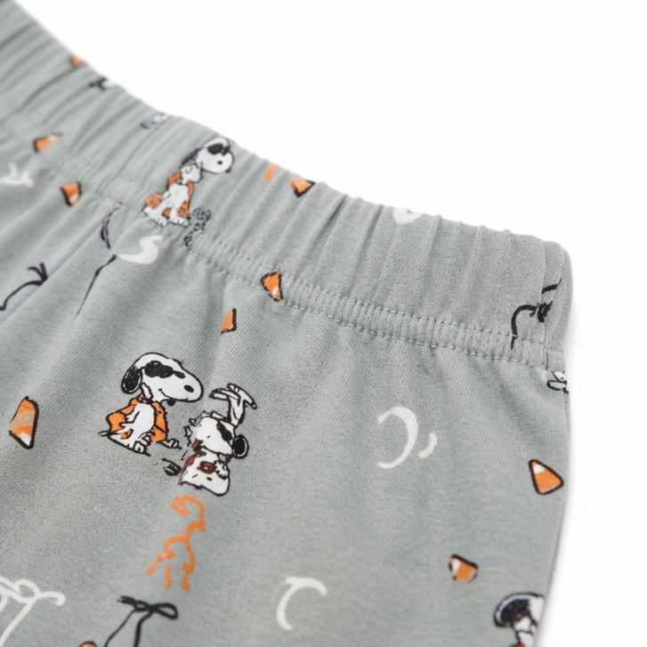 [WHOLESALE ONLY - CONTACT TO ORDER] Women's Halloween Snoopy Vampire Pajama Set 2-Piece Short Sleeve Button-Down Top and Shorts Grey - Do Not Buy Direct