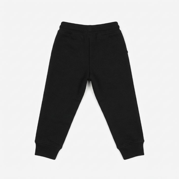 [WHOLESALE ONLY - CONTACT TO ORDER] Kids Unisex Black Cotton Fleece Jogger Sweatpants - Comfy Drawstring Waist Pockets Lounge Pants (Do Not Order Directly)