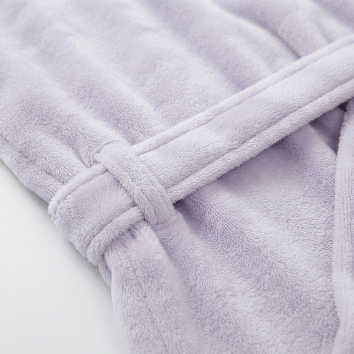 [WHOLESALE ONLY - CONTACT TO ORDER] Women's Plush Fleece Hooded Bathrobe Lavender Purple Soft Warm Belted Spa Robe Loungewear - Do Not Buy Direct