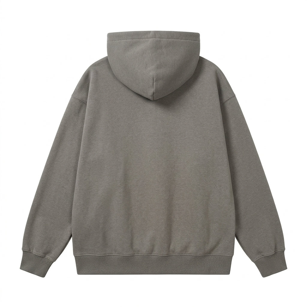 [WHOLESALE ONLY - CONTACT TO ORDER] Unisex Heavyweight 420GSM 85% Combed Cotton Brushed Fleece Blank Boxy Pullover Hoodie (Washed Mineral Taupe Brown) [AW-115]