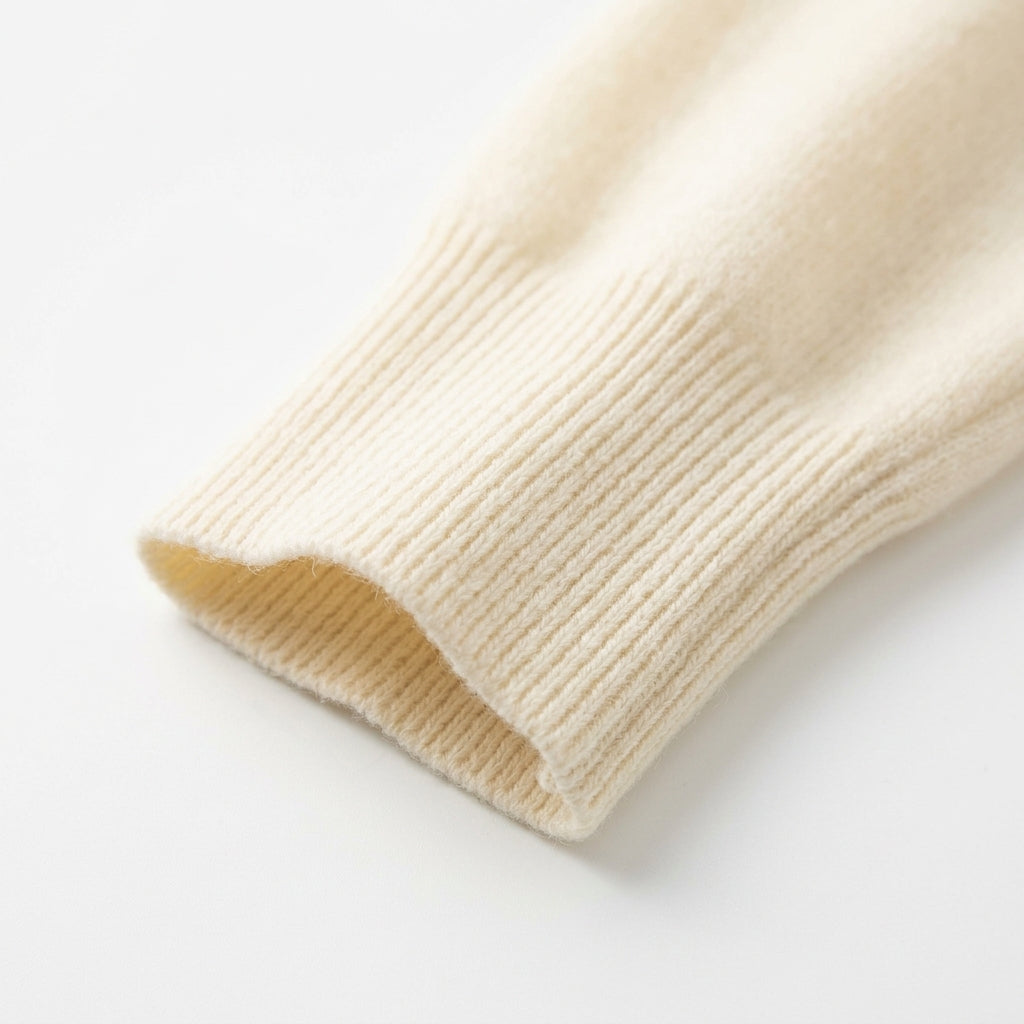 [WHOLESALE ONLY - CONTACT TO ORDER] Women's Ultra-Soft Cashmere-Feel Plain Knit Crewneck Button-Front Cardigan Sweater (Soft Milk White) [AW-193]