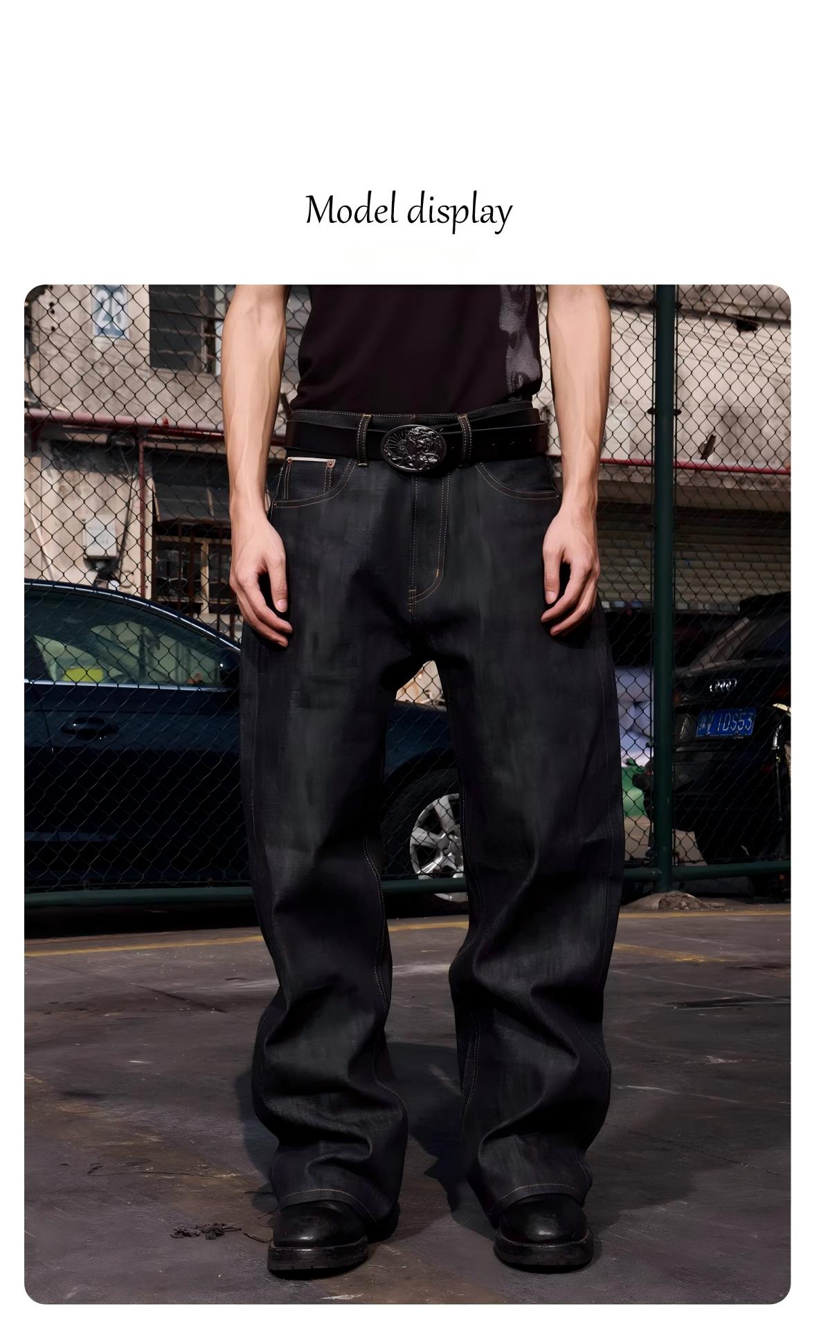 Men’s 15oz Selvedge Denim Jeans – Raw Narrow Loom Fabric, Bootcut Fit[NA-016]