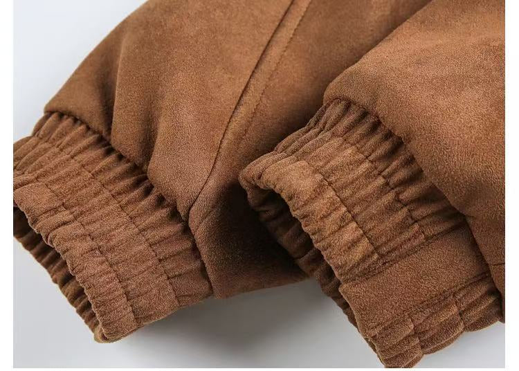 Spring '26 Stand Collar Suede Utility Jacket - Men's Loose Fit [DROP2-016]