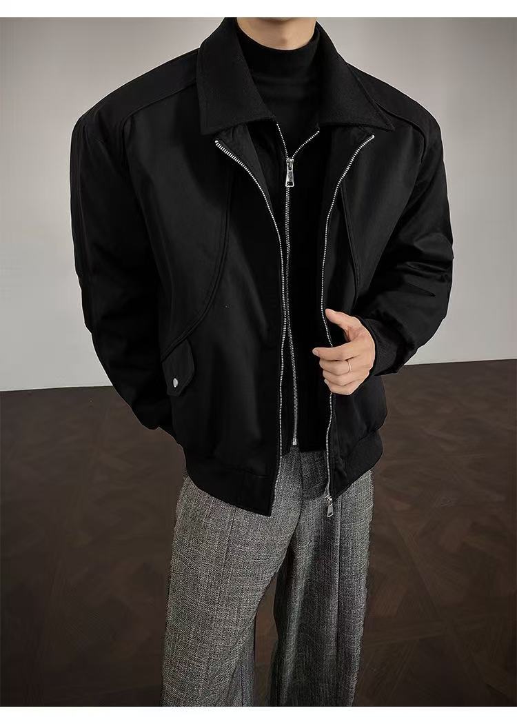 Vintage Patchwork Double-Zip Padded Jacket