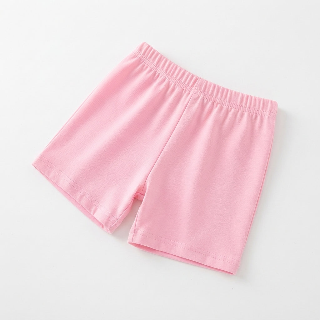 [WHOLESALE ONLY - CONTACT TO ORDER] Toddler Baby Girls Cotton Stretch Safety Bike Shorts - Soft Elastic Waist Under-Dress Loungewear Shorts [KW-145]