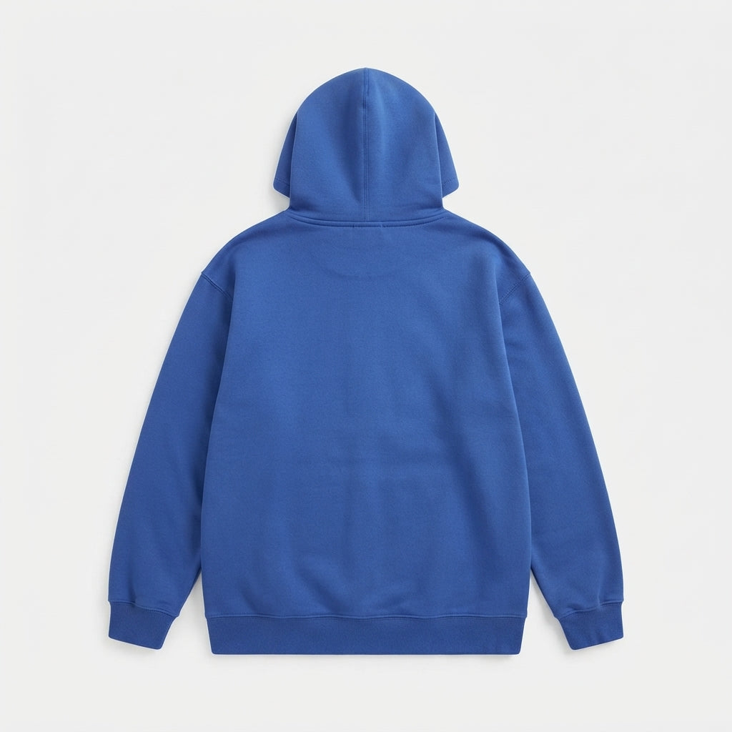 [WHOLESALE ONLY - CONTACT TO ORDER] Unisex Heavyweight 380GSM 85% Combed Cotton French Terry Blank Boxy Pullover Hoodie (Cobalt Royal Blue) [AW-118]
