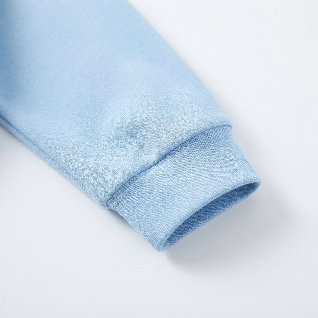 [WHOLESALE ONLY - CONTACT TO ORDER] Toddler Baby Preppy Style Long Sleeve Polo Shirt - Pastel Sky Blue Contrast White Lapel Collar Sweatshirt[KW-125]