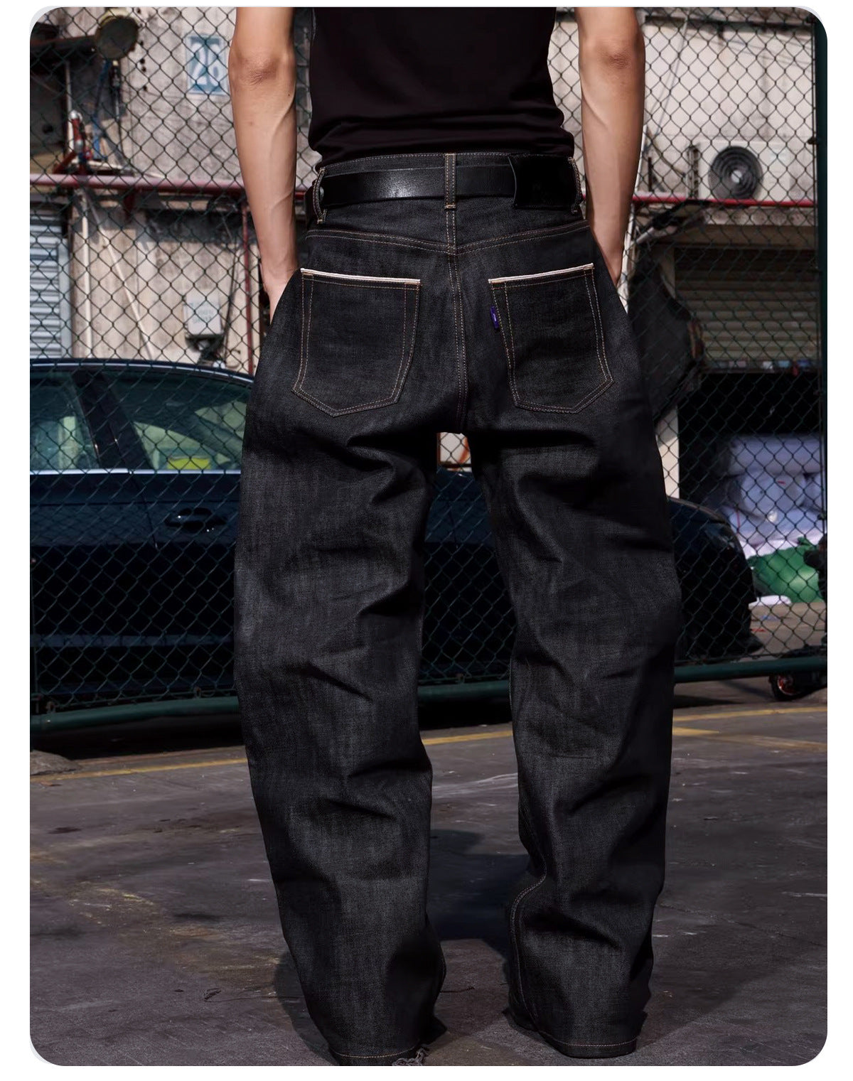 Men’s 15oz Selvedge Denim Jeans – Raw Narrow Loom Fabric, Bootcut Fit[NA-016]